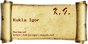 Kukla Igor névjegykártya